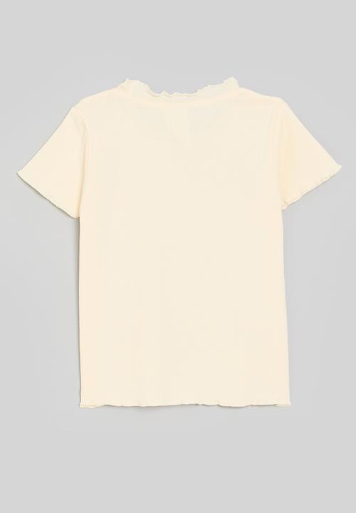 Pop Candy - Bow décor tee - ecru/pink