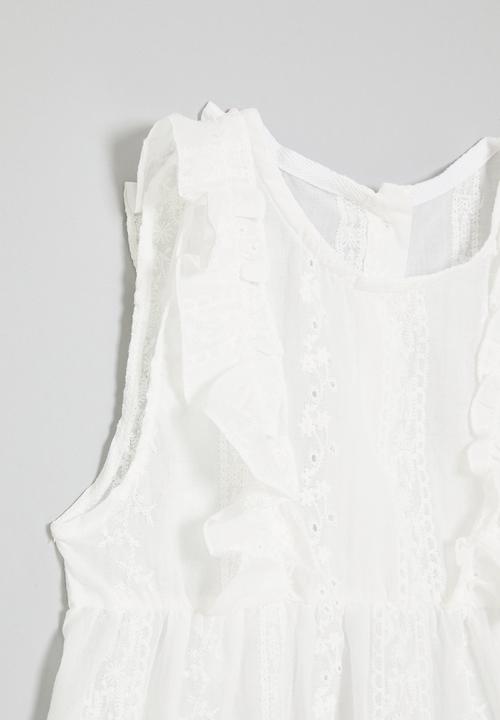 Pop Candy - Frilled sleeve top - white