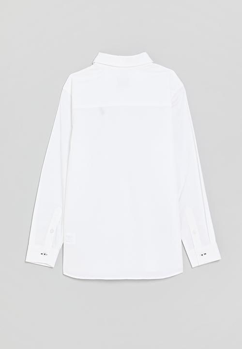 POLO - Core boys nicholas long sleeve shirt - white