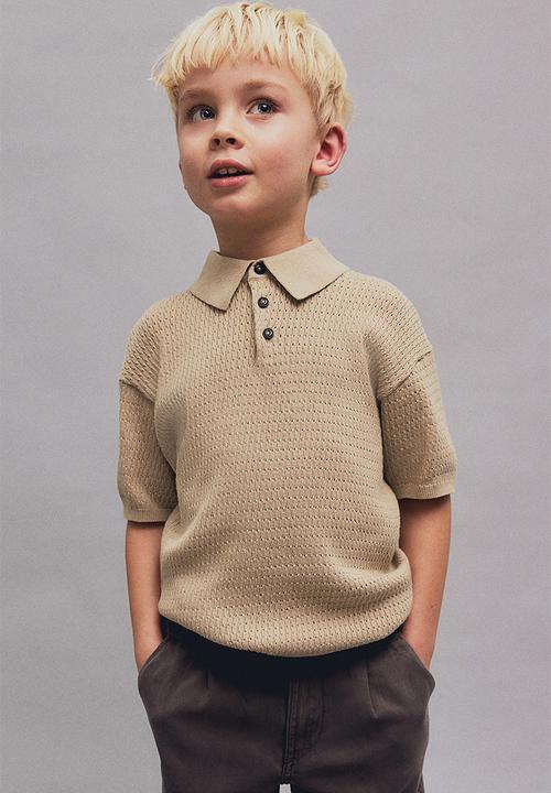 【新品】25ss h beauty&youth cotton polo knit Cotton-knit polo shirt - beige - 1272055003