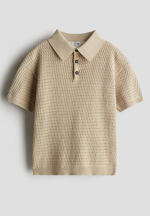 H&M - Cotton-knit polo shirt - beige