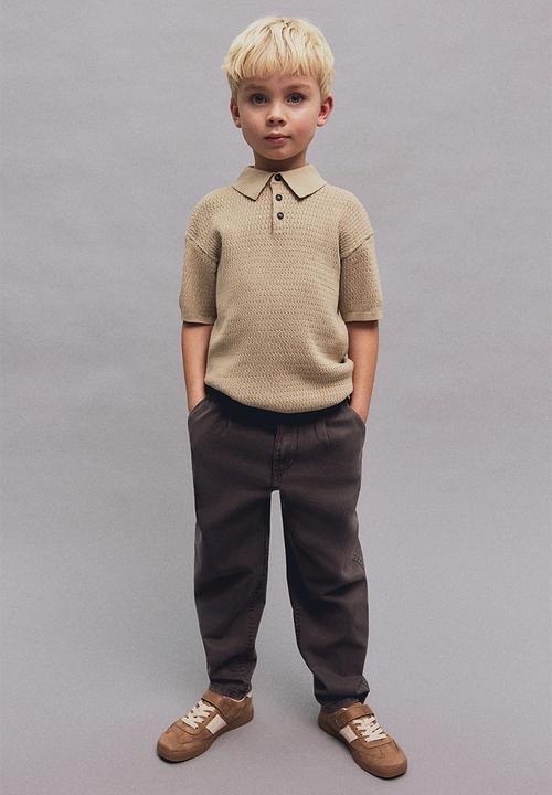 H&M - Cotton-knit polo shirt - beige
