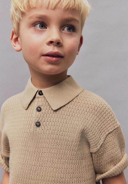 H&M - Cotton-knit polo shirt - beige