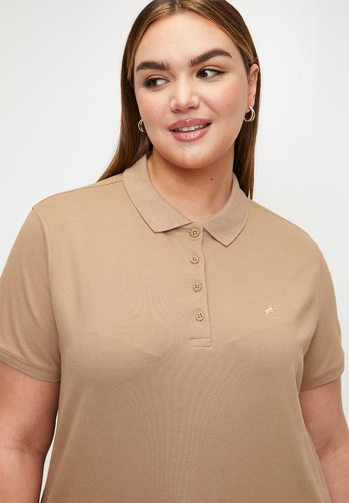 POLO - Plus wmn margot ss golfer - taupe