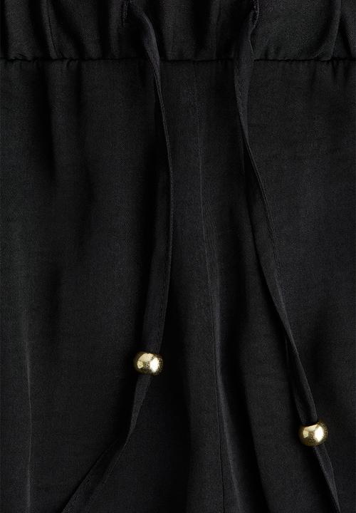 H&M - Wide drawstring trousers - black