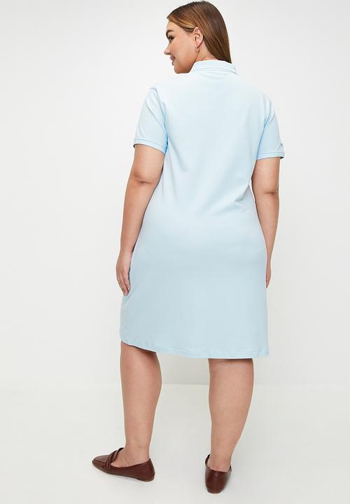 POLO - Plus wmn kathy ss golfer dress - sky blue