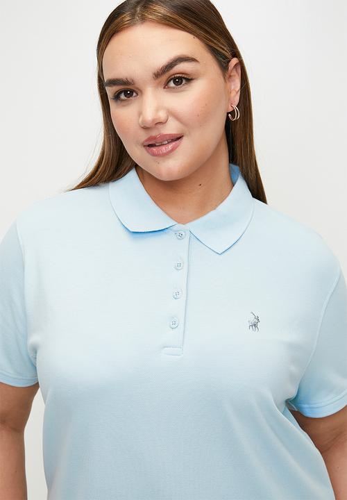 POLO - Plus wmn kathy ss golfer dress - sky blue