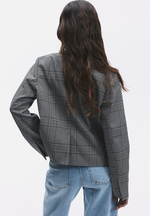 H&M - Single-breasted blazer - black checked
