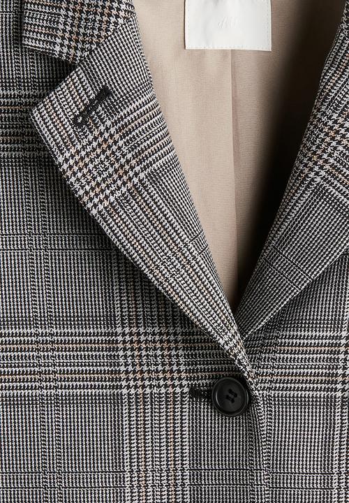 H&M - Single-breasted blazer - black checked