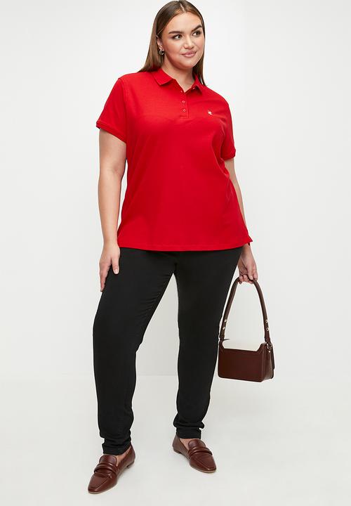 POLO - Plus wmn margot short sleeve golfer - red