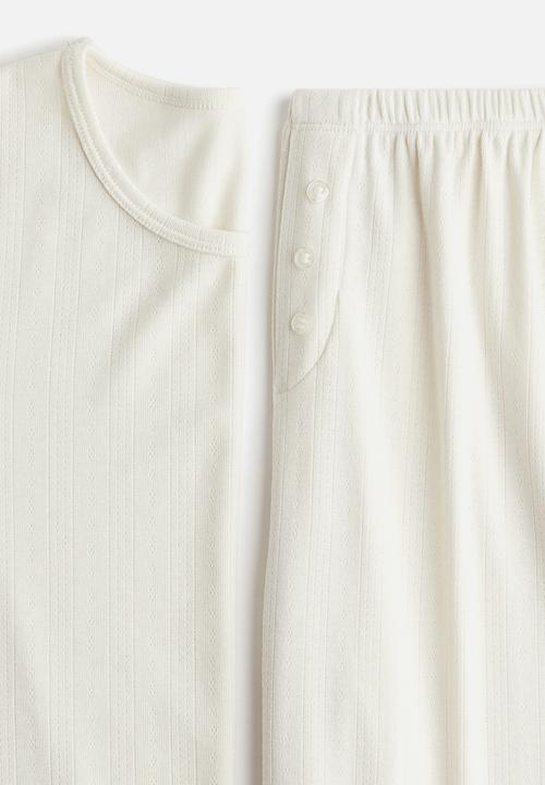 H&M - Pointelle jersey pyjamas - white