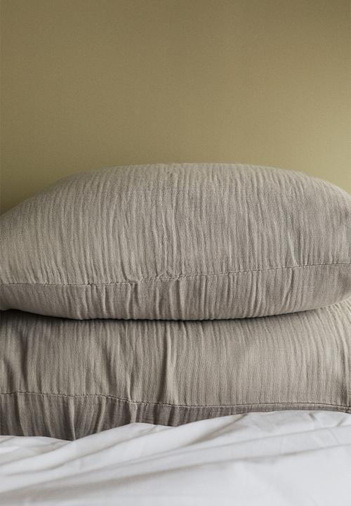 H&M - Cotton muslin pillowcase - light mole 