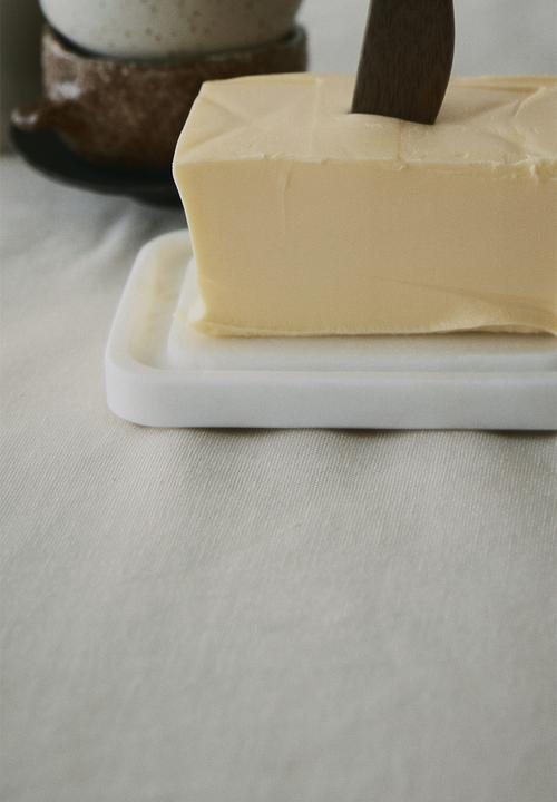 H&M - Glass-cover butter dish - white