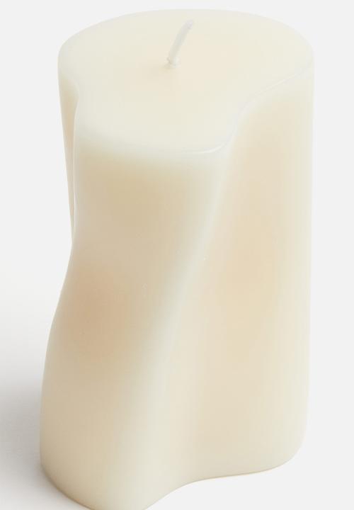 H&M - Asymmetric pillar candle - white