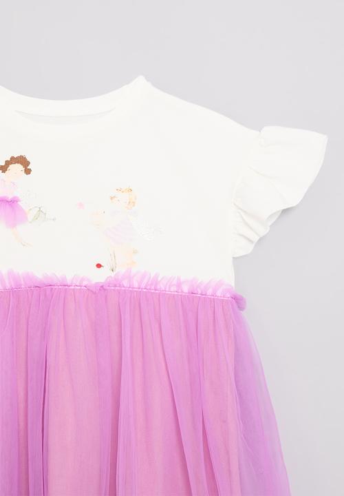 Pop Candy - Combo dress - white & purple