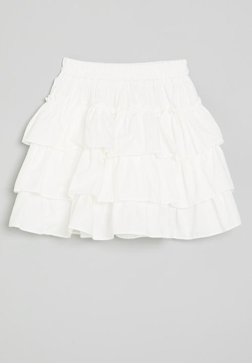 Pop Candy - Tiered mini skirt - white