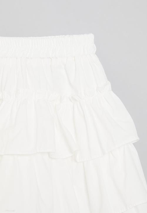 Pop Candy - Tiered mini skirt - white