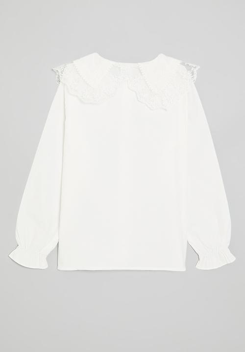Pop Candy - Peter pan collar shirt - white
