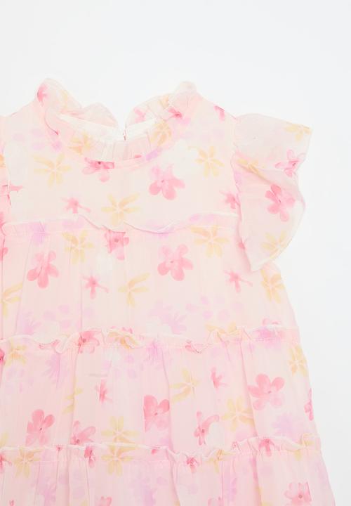 Pop Candy - Floral tiered dress - pink