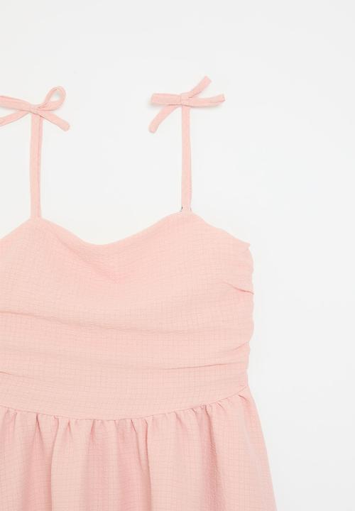 Pop Candy - Shoulder tie strap dress - pink