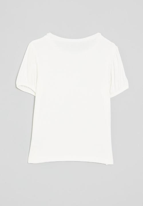 Pop Candy - Bow print tee - white