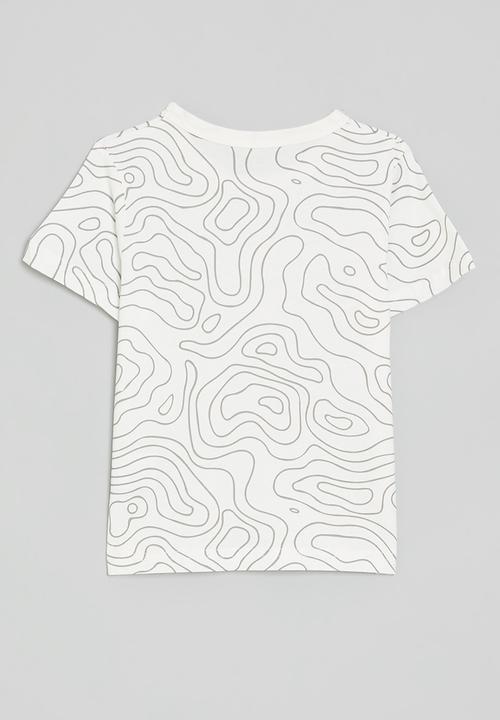 Pop Candy - Printed tee - grey & white