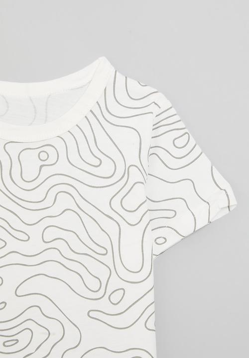 Pop Candy - Printed tee - grey & white