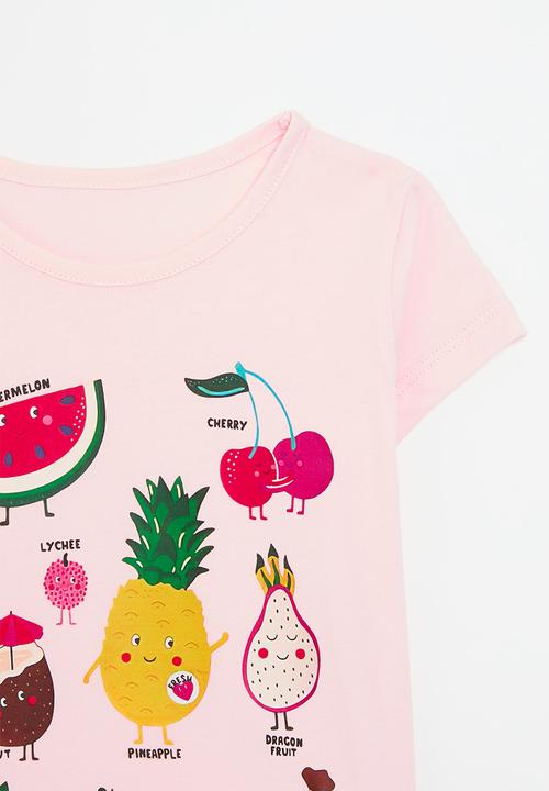 Pop Candy - Printed tee - pink & green