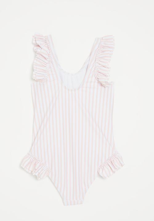Pop Candy - Striped swimsuit - pink & white