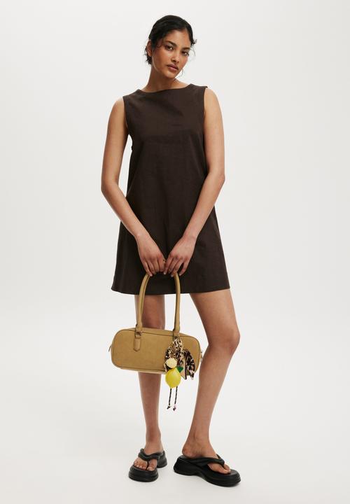 Cotton On - Haven sleeveless mini tank dress - dark oak