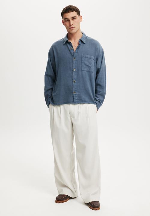 Cotton On - Super Baggy Pleated Pant - Washed Stone