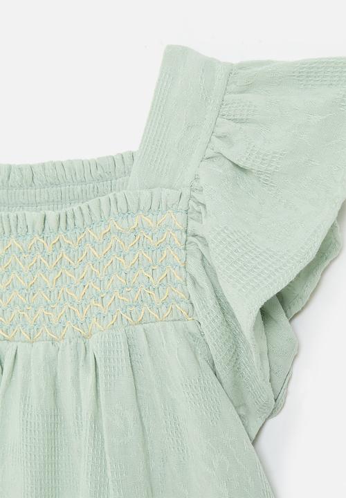 Pop Candy - Frilled sleeved dress - green