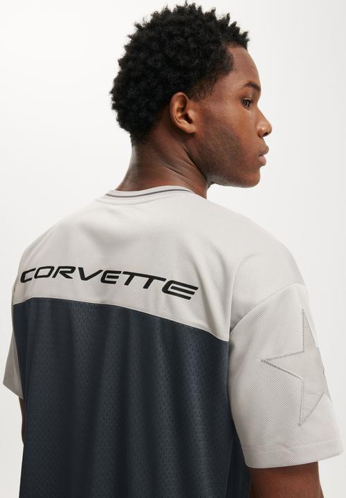 Cotton On - General Motors Crew Neck Football Jersey - Faded Slate