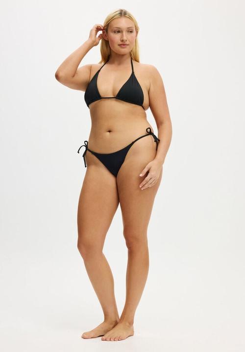 Cotton On - String Tie Side Cheeky Bikini Bottom - Black