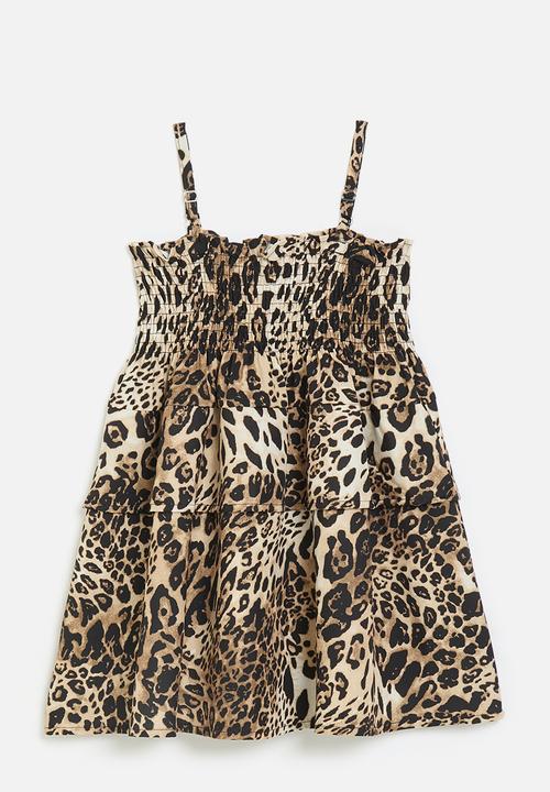 Pop Candy - Shirred bodice dress - leopard print