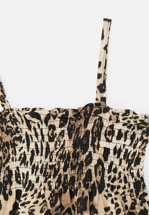 Pop Candy - Shirred bodice dress - leopard print