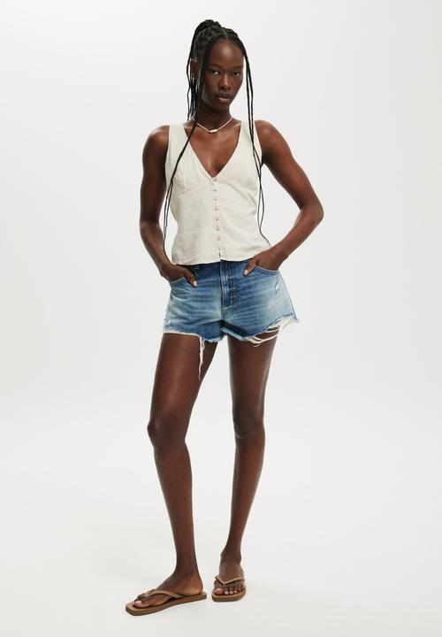 Cotton On - Haven button thru top - natural
