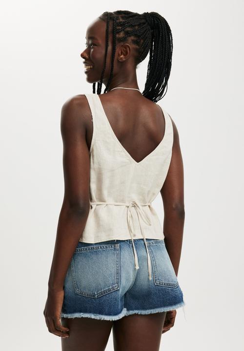 Cotton On - Haven button thru top - natural