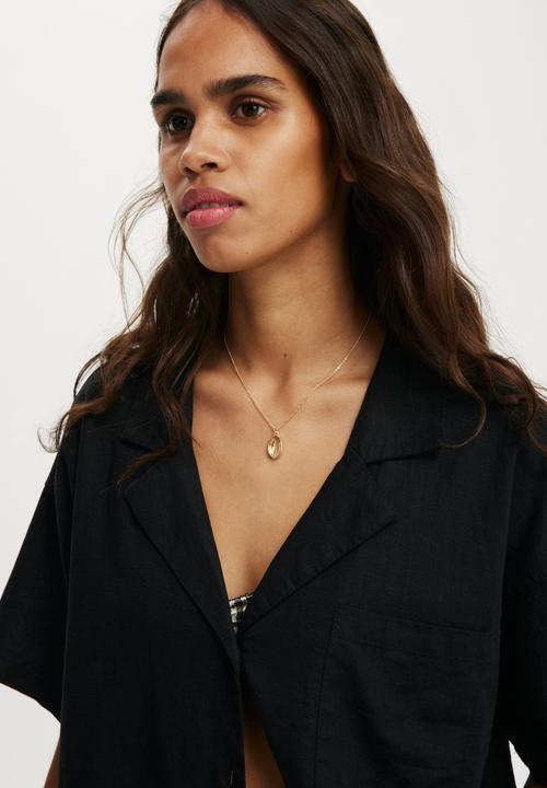 Cotton On - Haven short sleeve shirt - black