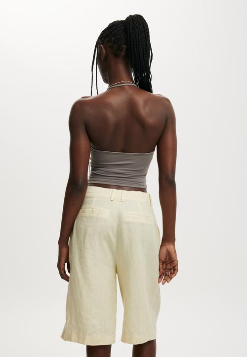 Cotton On - Luxe linen bermuda short - vanilla glow