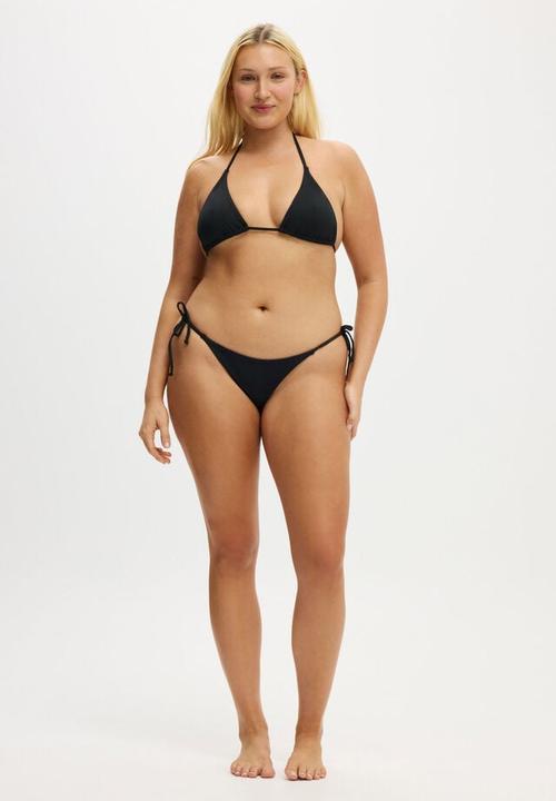 Cotton On - String Tie Side Brazilian Bikini Bottom - Black