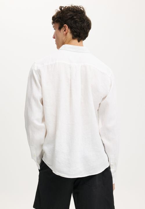 Cotton On - Relaxed Linen Long Sleeve Shirt - White
