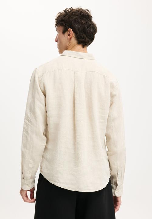 Cotton On - Relaxed Linen Long Sleeve Shirt - Oatmeal