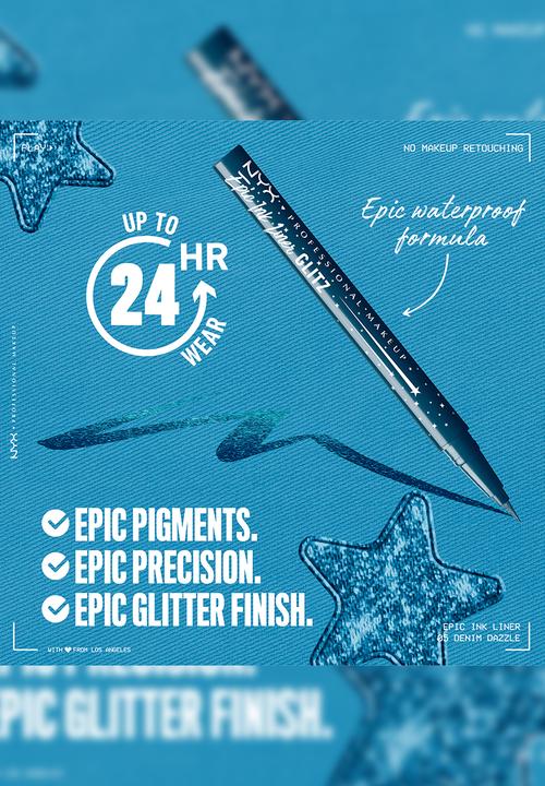 NYX Professional Makeup - Epic Ink Liner Glitz - Denim Dazzle