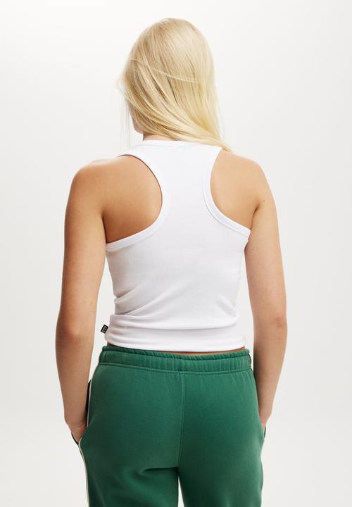 Cotton On - Active Core Rib Racer Tank - White