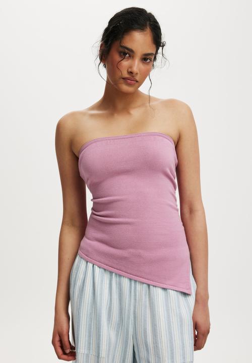 Asymmetric Ruched Bandeau - Mystic Mauve