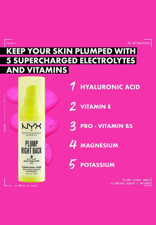NYX Professional Makeup - Plump Right Back Serum & Primer 30ml