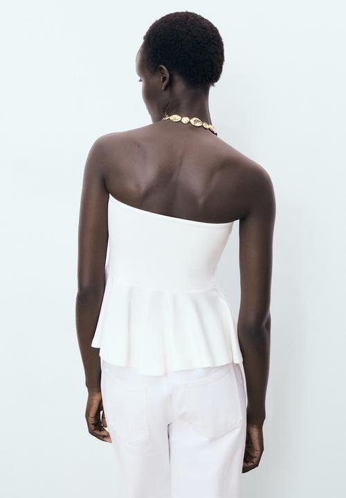 MANGO - Top Peplum - White