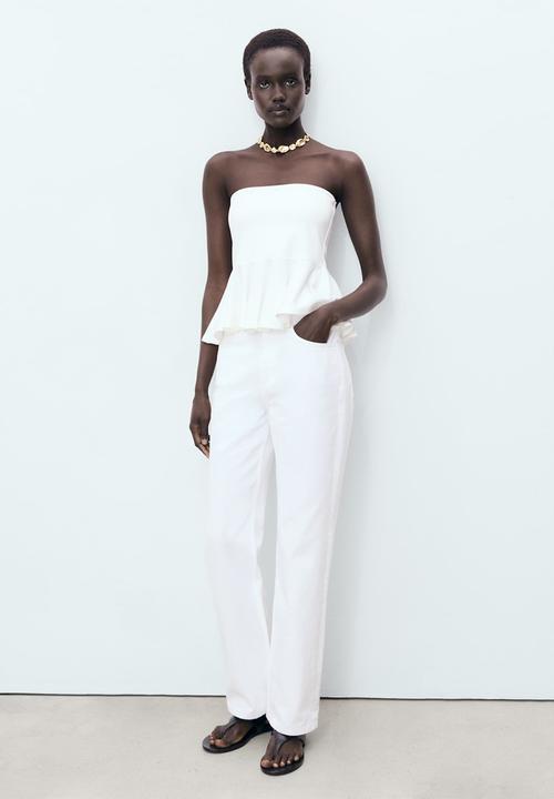 MANGO - Top Peplum - White