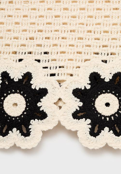 MANGO - Top Fleur - Light Beige